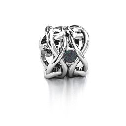 Infinity Locks with Stones Bracelet Charm in 925 Sterling Silver with Alexandrite