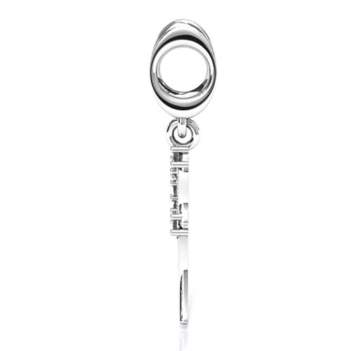 Wing With Stones Bracelet Charm – Sterling Silver with Alexandrite