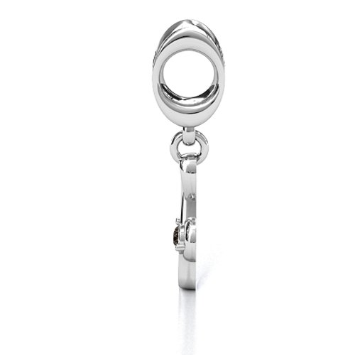 Dance With Me Bracelet Charm – Sterling Silver with Smokey Quartz