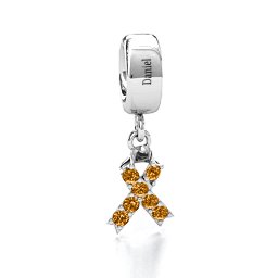 Awareness Ribbon Bracelet Charm in 925 Sterling Silver