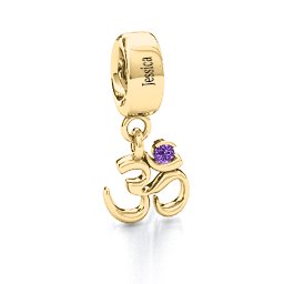 Sound of Universe - Om Bracelet Charm in 10K Solid Yellow Gold