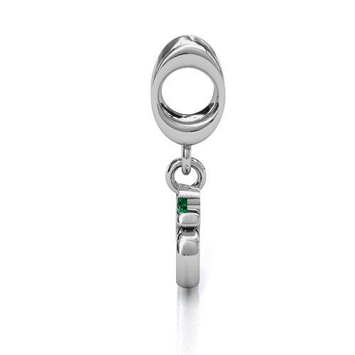 Sound of Universe - Om Bracelet Charm – Sterling Silver with Emerald