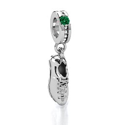 Running Free Bracelet Charm in 925 Sterling Silver with Emerald