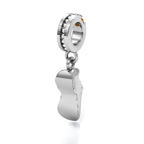 Running Free Bracelet Charm – Sterling Silver with Citrine