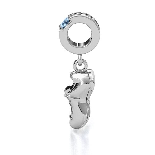 Running Free Bracelet Charm – Sterling Silver with Aquamarine