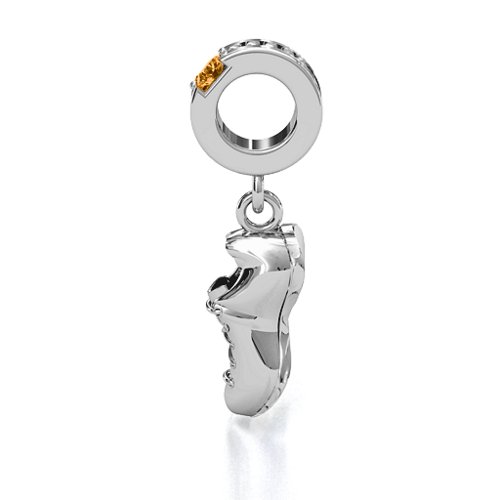 Running Free Bracelet Charm – Sterling Silver with Citrine