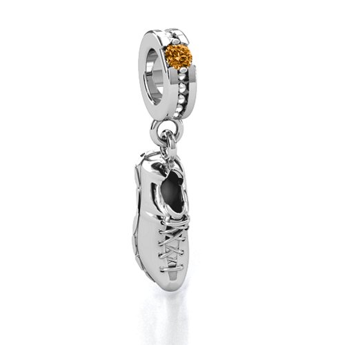 Running Free Bracelet Charm – Sterling Silver with Citrine