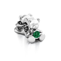 My Teddy Bear Bracelet Charm in 925 Sterling Silver with Emerald