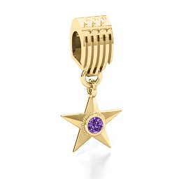 U.S Military Medal Bracelet Charm in 10K Solid Yellow Gold