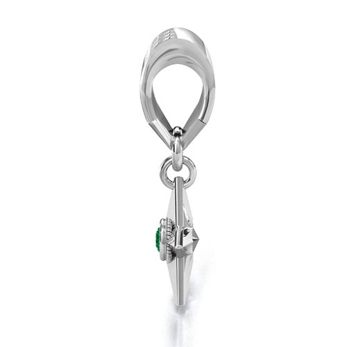 U.S Military Medal Bracelet Charm – Sterling Silver with Emerald