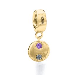 Yin-Yang Perfect Match Bracelet Charm in 10K Solid Yellow Gold
