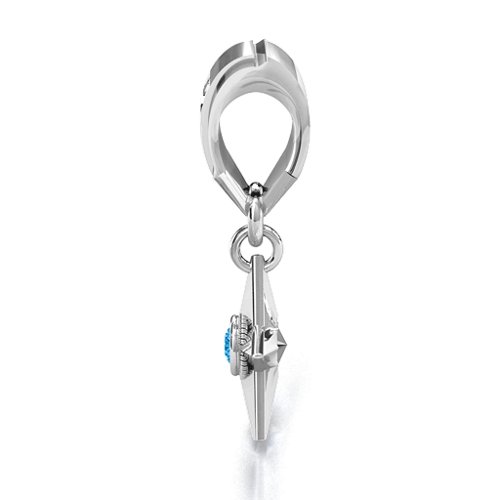 My Hero - Canada Flag Bracelet Charm – Sterling Silver with Blue Topaz