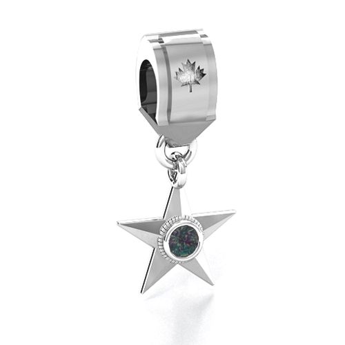 My Hero - Canada Flag Bracelet Charm – Sterling Silver with Alexandrite