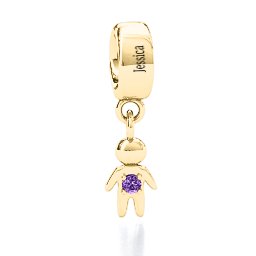My Man Bracelet Charm in 10K Solid Yellow Gold