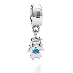 Perfect Woman Bracelet Charm in 925 Sterling Silver with Blue Topaz