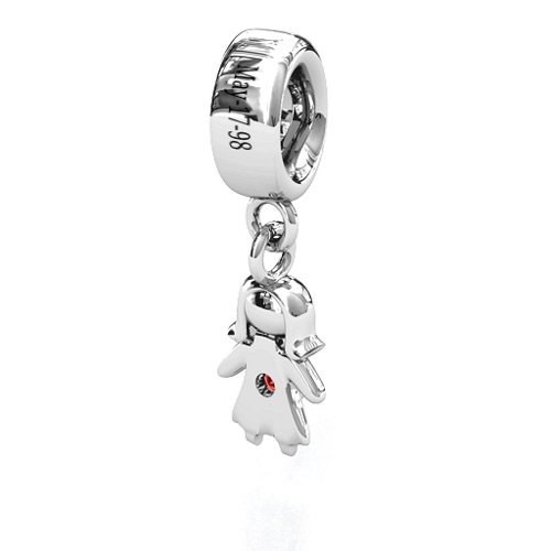 Perfect Woman Bracelet Charm – Sterling Silver with Garnet