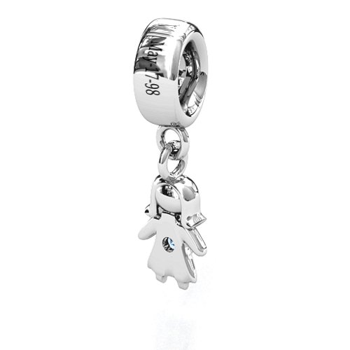 Perfect Woman Bracelet Charm – Sterling Silver with Aquamarine