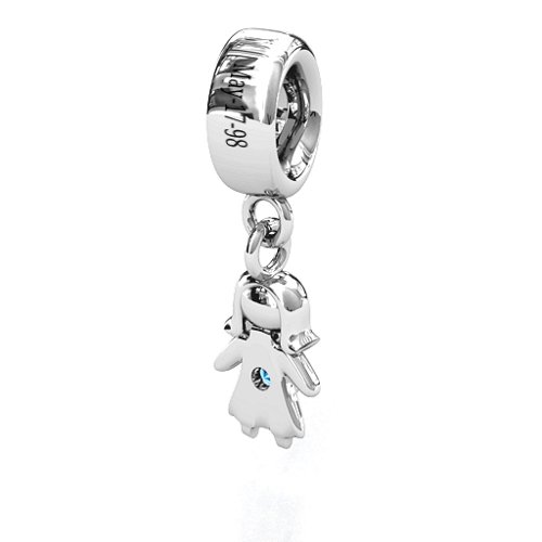 Perfect Woman Bracelet Charm – Sterling Silver with Blue Topaz
