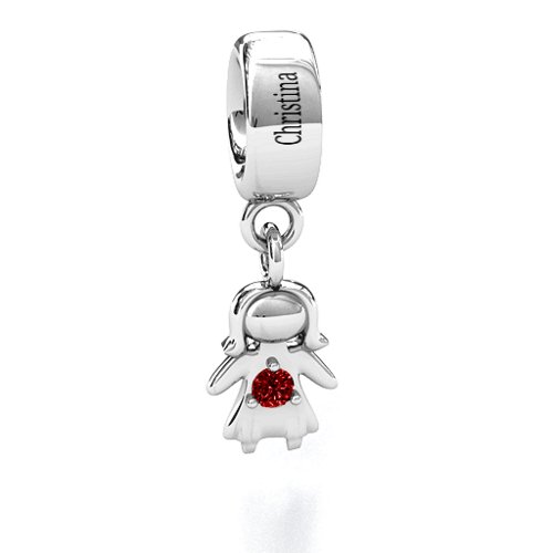 Perfect Woman Bracelet Charm – Sterling Silver with Garnet
