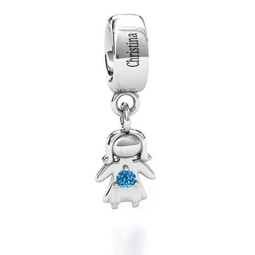 Perfect Woman Bracelet Charm – Sterling Silver with Blue Topaz