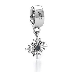 Snowflake Bracelet Charm in 925 Sterling Silver with Alexandrite