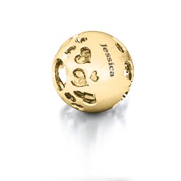 Hearts Mosaic Bracelet Charm in 10K Solid Yellow Gold
