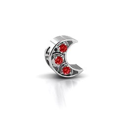 To the Moon and Back Bracelet Charm in 925 Sterling Silver with Garnet