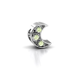 To the Moon and Back Bracelet Charm in 925 Sterling Silver with Peridot