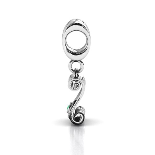 Proud Graduate Bracelet Charm – Sterling Silver with Emerald