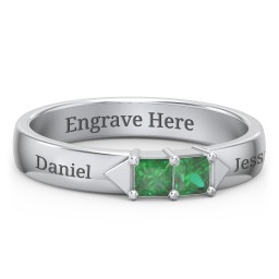 Timeless Romance Ring in 925 Sterling Silver with Emerald