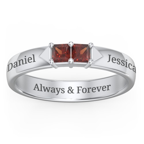 Timeless Romance Ring – Sterling Silver with Garnet