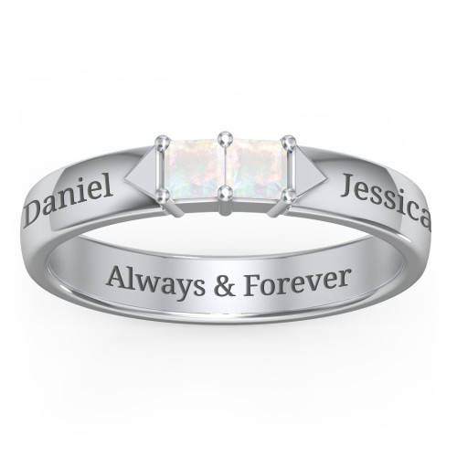 Timeless Romance Ring – Sterling Silver with Opal