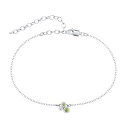 Cluster Bezel Set Stone Anklet