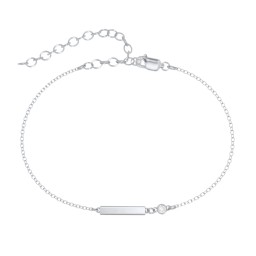 Petite Bar Anklet with Bezel Set Stone