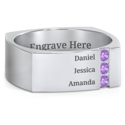 Men's Cache Square-shaped Gemstone Ring