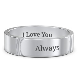 Men's Lysander Curved Groove Ring in 925 Sterling Silver