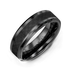 Men's Nightfall Ceramic 8mm Ring with Carbon Fiber Inlay