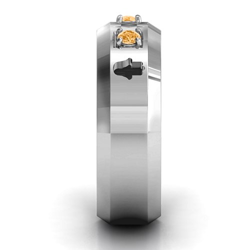 Men's Judaica Ring – Sterling Silver with Citrine