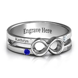 Men's Accented Infinity Ring in 10K Solid White Gold