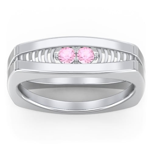 Men’s Squared Ring with Gemstones
