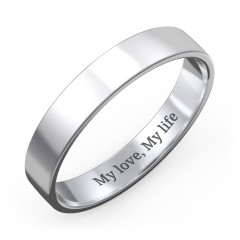 Men's Classic Flat Wedding Band - 4mm Width
