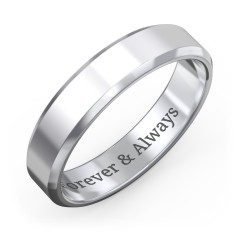 Men's Beveled Edge Wedding Band - 5mm Width
