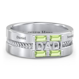 Men’s “Dad” Ring with Baguette Cut Gemstones