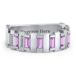 Men's 6-Stone Vertical Baguette Ring
