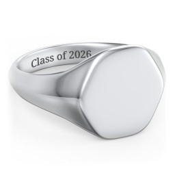 Men’s Hexagon Signet Ring in 925 Sterling Silver