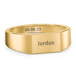 Men’s Engravable Brushed Top Signet Ring