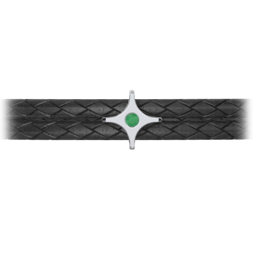 Men’s Leather Sterling Silver North Star Bracelet – Sterling Silver with Emerald