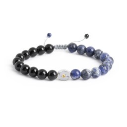 Men's Circle S-Knot Bead Bracelet with Gemstone