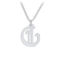 Men's Gothic Initial Pendant Necklace - G