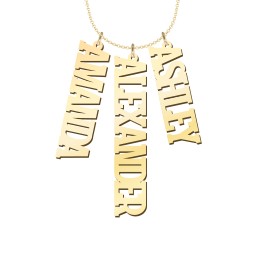 Men's Personalized Vertical 3 Name Necklace